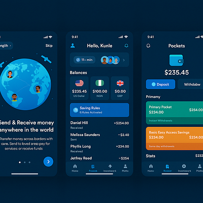 money transfer branding graphic design ui
