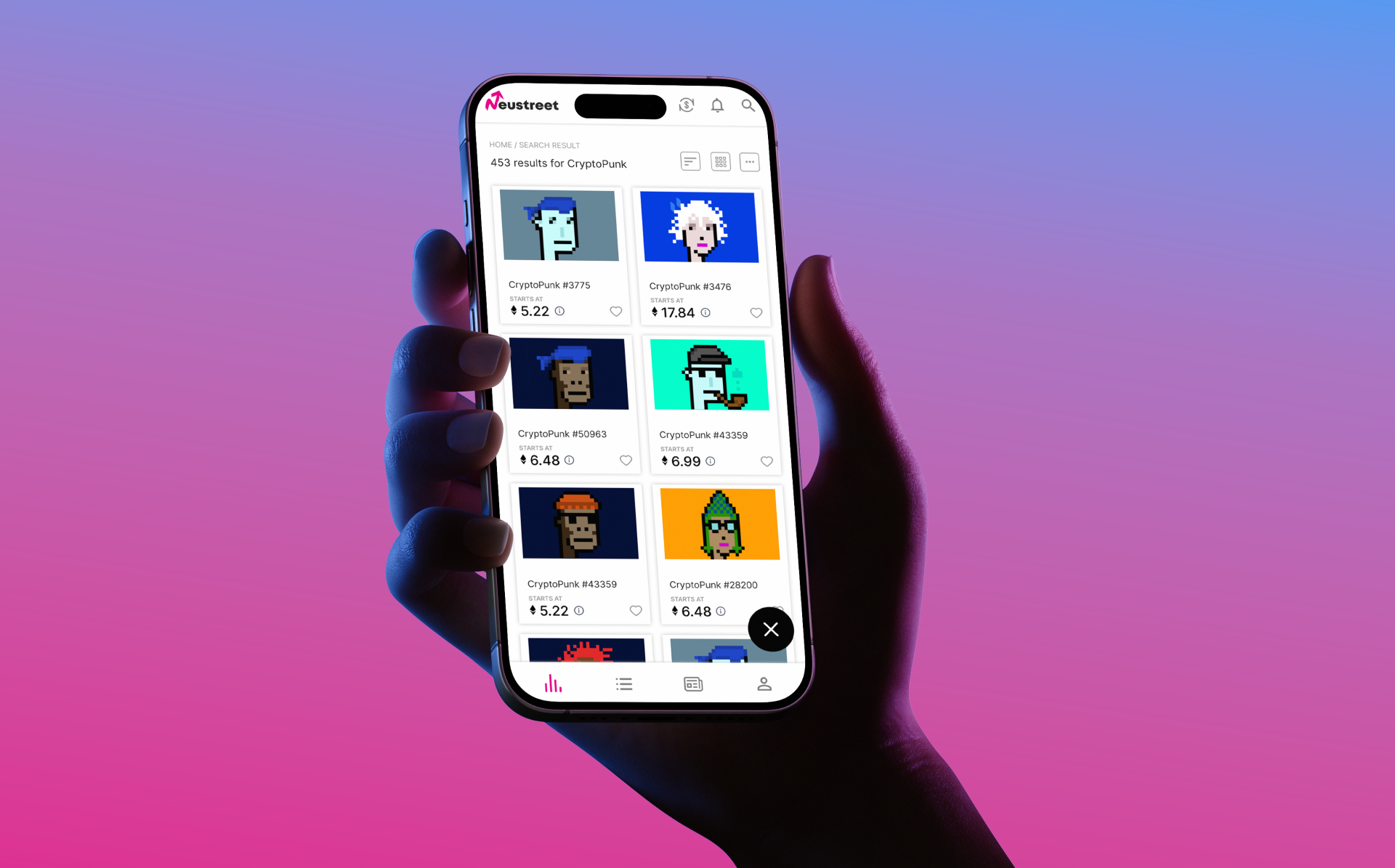 Neustreet: The Marketplace for Modern Collectibles baseball collectible comparison site figma marketplace mobile app nft sneakers ui web design x