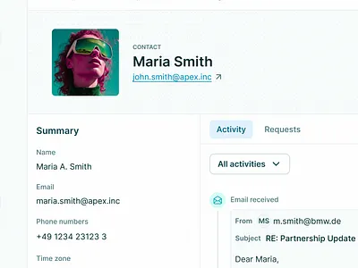 Contact Summary communication management contact database contact details contact insights contact management contact organization contact overview contact summary contact tracking data management digital address book digital tools efficient communication information clarity information organization information retrieval personal connections professional networking relationship management summary tools