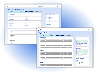 Recruitment System for Recruiters and Candidates dashboard erp design modular design system recruitment system ux