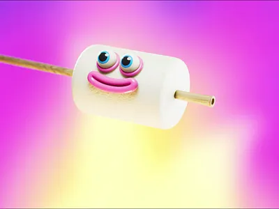 A Marshmallow for you! 3d 3d animation animation application blender branding dashboard design fintech foodtech funky funny animation graphic design illustration minimal motion graphics product intro ui web design