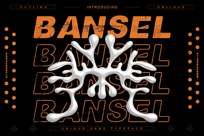 Bansel - Display Unique Sans Font 3d 3d font brand identity branding business design display font font font design identity logo logotype oblique font outline font sans font unique font