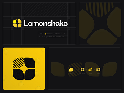 Lemonshake Agency Branding Identity agency bold brand identity darkmode lemon logo