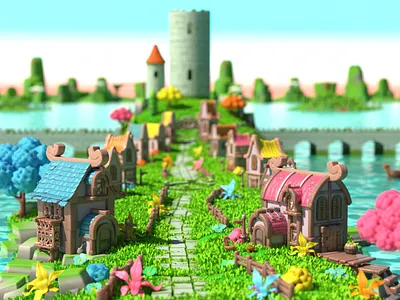 The bridge 3d 3dcharacter 3dmodel animation blender branding design illustration logo ui