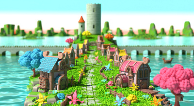 The bridge 3d 3dcharacter 3dmodel animation blender branding design illustration logo ui