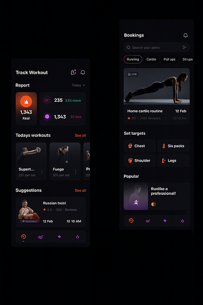 track work out branding graphic design ui
