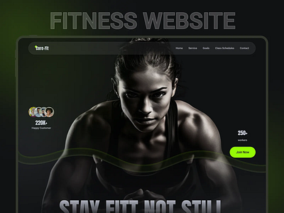 Gym & Fitness Website clean dark theme figma design fitness training website fitness club fitness landing page fitness training fitness website gym website hero section design high contrast design home page landing page motivational design personal trainer product design strong visual web design website design women fitness
