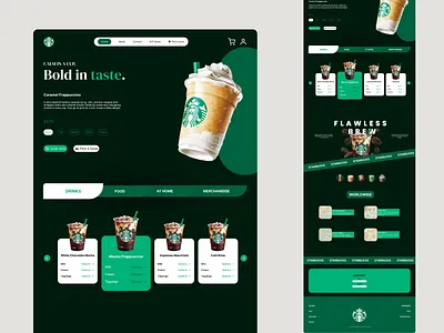 Starbucks Inspired Landing Page – Coffee Meets UI aesthetic aesthetic ui coffee creative ui ecommerce figma landing page modern ui product design starbucks ui ux web design