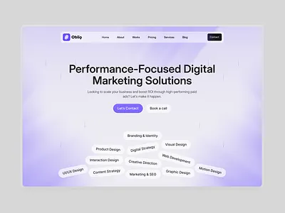 Digital Marketing Hero Section creativedirection digitalmarketing figmadesign gradientbackground herosection landingpagedesign marketingagency minimaldesign modernui performancemarketing saasdesign uxinspiration webdesign