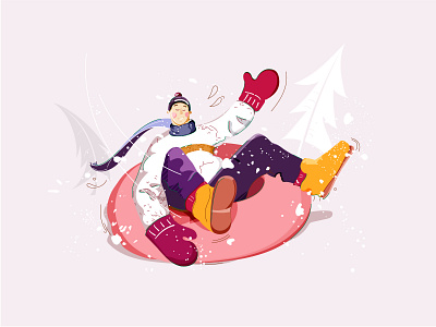 Tubing illustration character design illustration vector