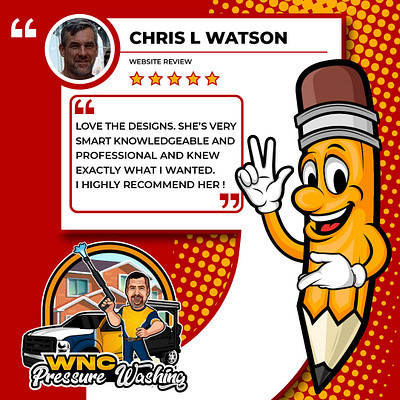 Client Feedback – Custom Logo for WNC Pressure Washing 5starreview branding cartoonlogo cartoonlogox characterbranding clientreview creativelogo customlogodesign designwithcharacter dribbbledesign graphic design logo logoartreview logodesign logodesignerusa mascotlogo pressurewashinglogo serviceindustrybranding smallbusinessbranding testimonialpost