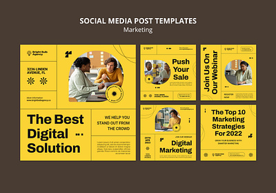 Marketing concept Instagram posts 3d animation graphic design