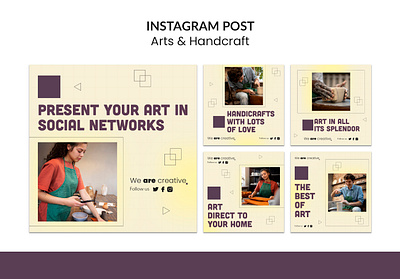 Geometric arts handcraft instagram post 3d graphic design motion graphics