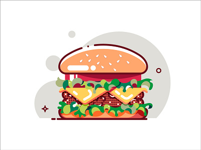Hamburger design flat hamburger illustration vector