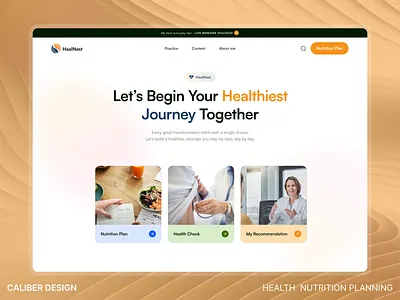 HealNest - Nutrition Health Coaches Landing Page diet dietary fitness health health website healthy food herbal lifestyle nutrition personalized nutrition website protein ui web design website wellness