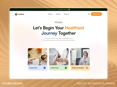 HealNest - Nutrition Health Coaches Landing Page diet dietary fitness health health website healthy food herbal lifestyle nutrition personalized nutrition website protein ui web design website wellness