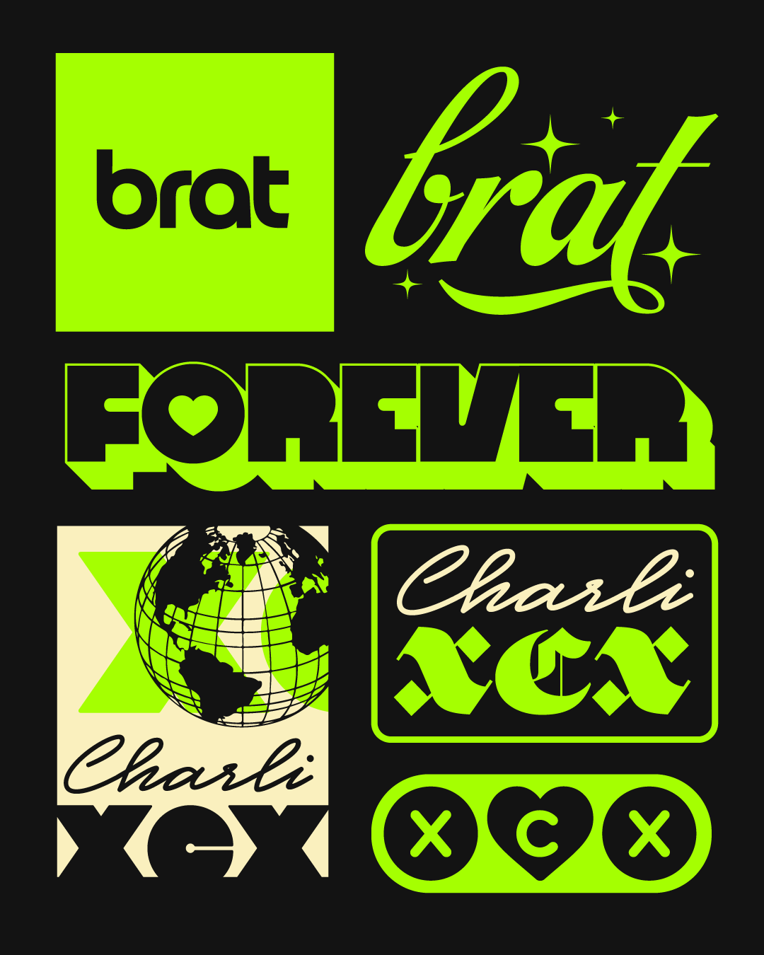 Charli XCX branding charli xcx design faelpt illustration instagram lettering logo type typedesign typography ui