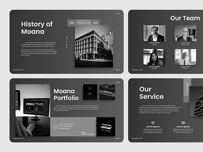 Brand Deck Template - Dark Layout aesthetic apple keynote brand deck canva deck compnay deck dark mood dark presentation figma deck google slides investor deck keynote minimal design modern pitch deck powerpoint ppt presentation redesign sales deck swiss design