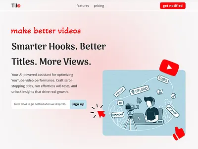 Tilo: Logo, Branding, and Landing Page branding dashboard design figma graphic design illustration landing page logo product design ui ux web design webflow youtube