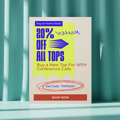 Stay at Home Steals Design bright color colorful colourful discount fun minimal promo sale