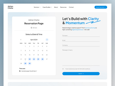 AC - Consultant Freelance Personal Website Design - Contact Page agency agency website book call page clean company profile consultant contact form contact page contact us corporate landing page minimalist modern personal website portfolio portfolio website professional ui web design website