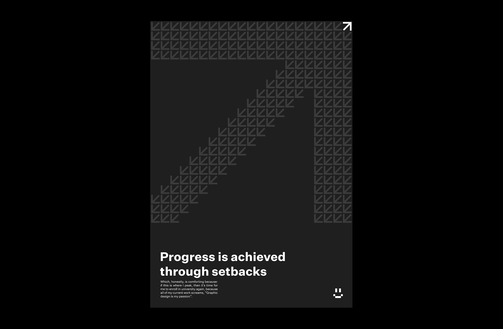 P006_PROGRESS arrow black graphic design minimal poster progress swiss typography white