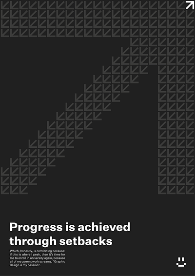 P006_PROGRESS arrow black graphic design minimal poster progress swiss typography white