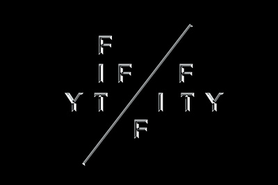 50/50 Logo metallic version chrome chromed concept cool effect essential layer style logo metal metallic minimal photoshop sleek steel text typography vfx