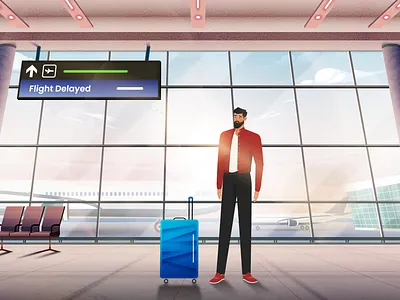 Flight Delayed✈️ characterdesign illustration motiondesign visualstorytelling
