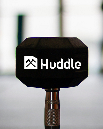 Huddle Fitness brand refresh black and white branding crossfit gym logo refresh sport training weightlifting