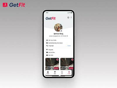 📱 User Profile – GetFit Mobile App graphic design logo ui