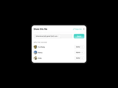 Share link pop-up ui