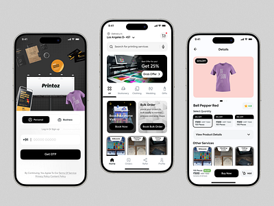 Printing App Design & Development by ٭ Madtom Lab appdesign appdevelopment appwebsite branding cleanui dribbbleshots illustration iosandroid madtomlab mobiledesign printingapp reactnative techforprint uiux userexperience website
