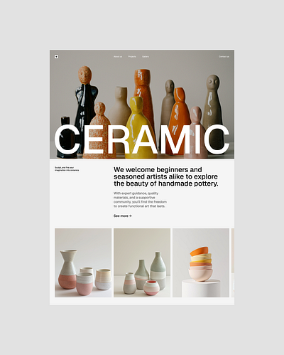 Ceramic studio website concept🪴 framer framer design framer development framer website ui ux uxui web design webdesign website website design