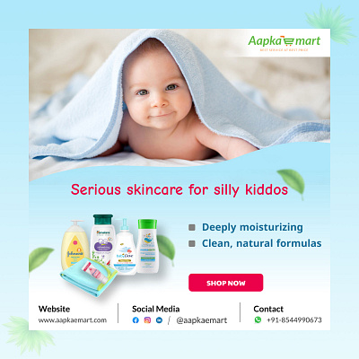 Baby Care Products Post animation branding design graphic design illustration logo motion graphics typography ui vector