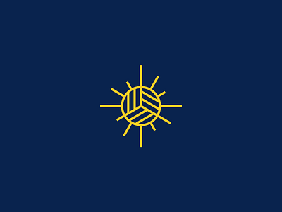 Volleyball Sun V2 ball beach branding club designer fun game hire identity illustration logo minimal ray rays sexy simple sport sports volley volleyball