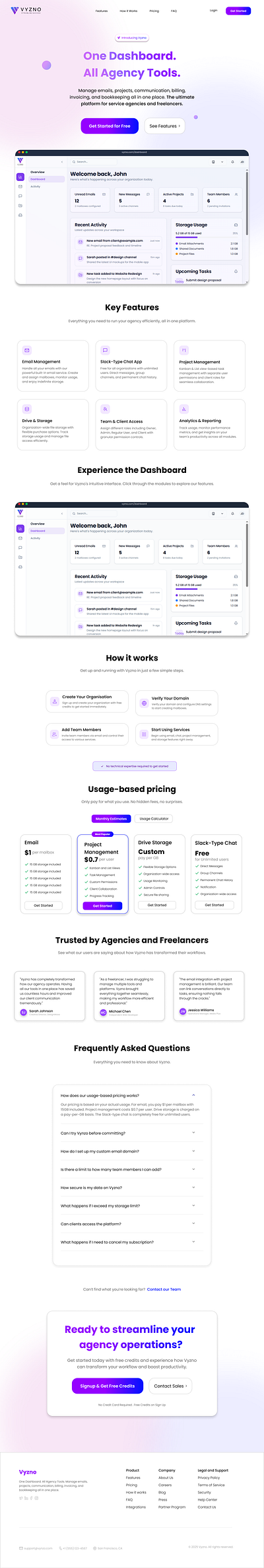 Vyzno.io Landing Page UI app graphic design ui user interface web