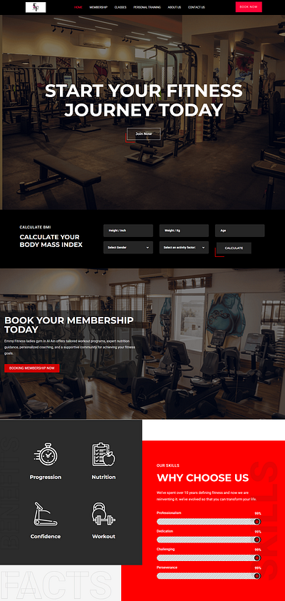 FITNESS Website Design For EMMY FITNESS fitness fitness website design gym web design web developemnent