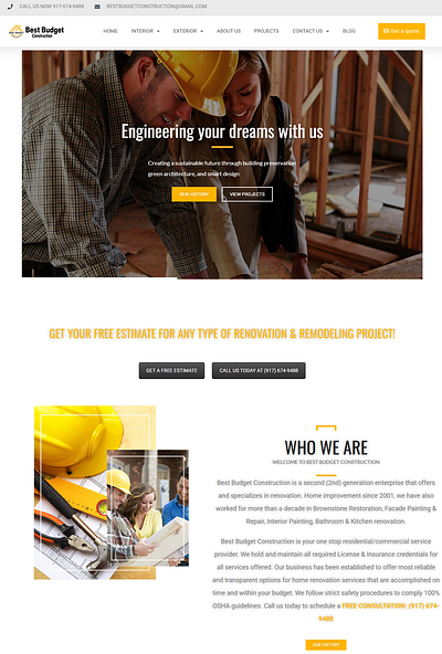 BEST BUDGET CONSRTUCTION Website Design construction elementor web design wordpress