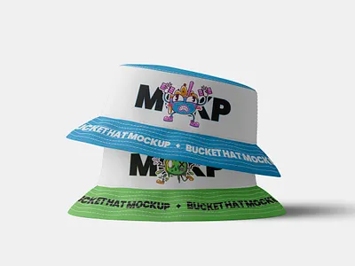 Bucket Hat Mockup Set accessory apparel branding bucket bucket hat clothes clothing cotton denim fabric fashion hat mockup panama snapback