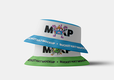 Bucket Hat Mockup Set accessory apparel branding bucket bucket hat clothes clothing cotton denim fabric fashion hat mockup panama snapback