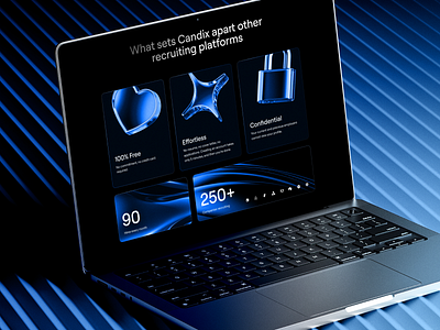 Website Design for Candix benefits bento brand identity branding cards glass graphic design landing page webdesign website
