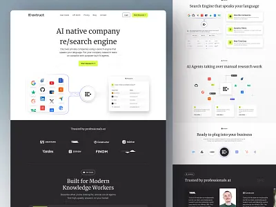 Extruct — Website Redesign for an AI-Powered SaaS Platform ai clean landing page minimal motion graphics redesign saas startup ui website