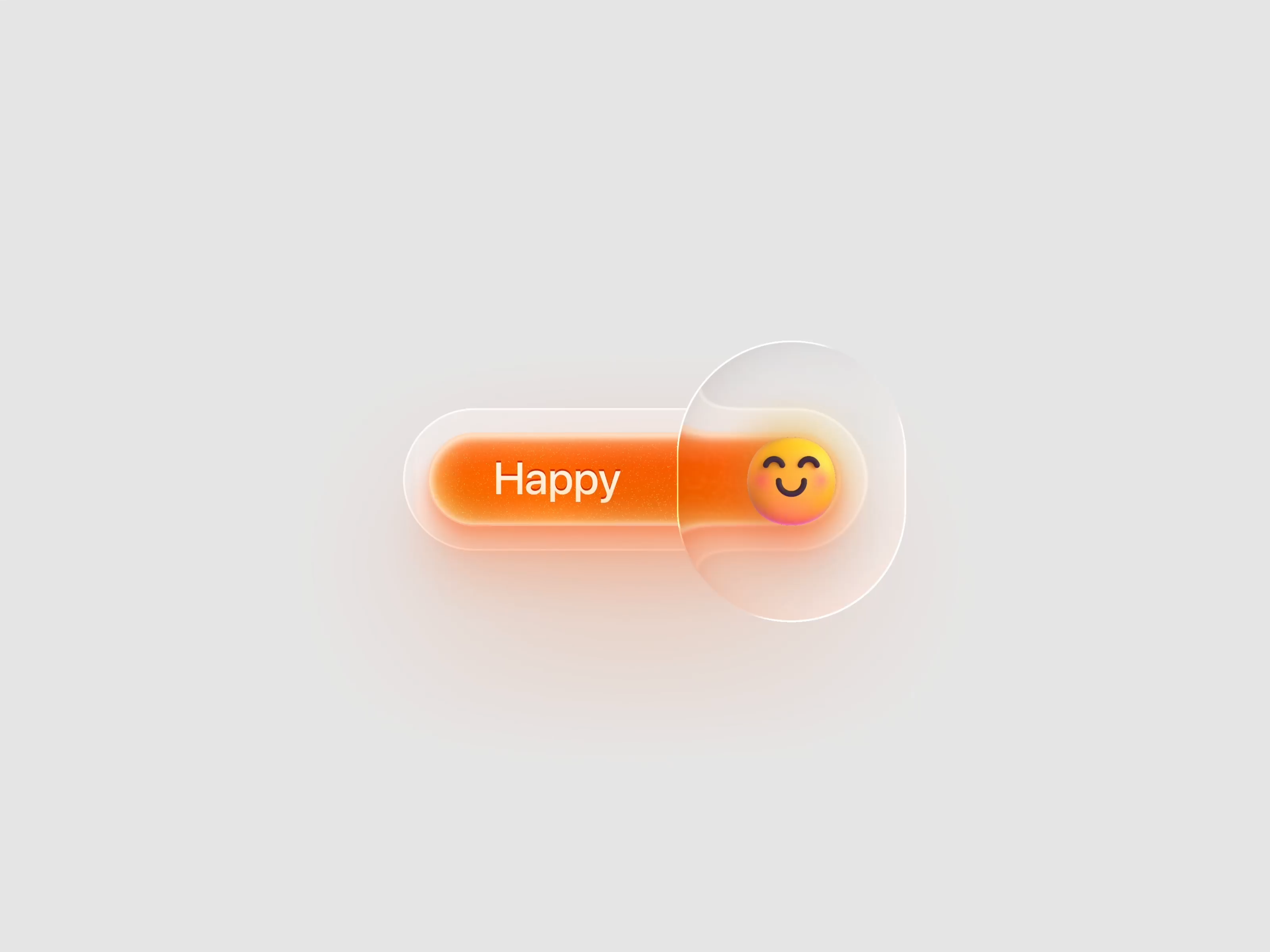Liquid Glass Exploration - Sad to Happy animation app apple design emotion happy liquid glass mobile app sad toggle ui user experience user interface ux