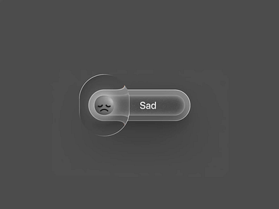 Liquid Glass Exploration - Sad to Happy animation app apple design emotion happy liquid glass mobile app sad toggle ui user experience user interface ux