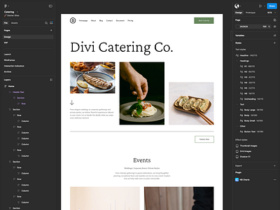 Catering Website Design - Sneak Peak catering design divi event food landing page restaurant service shop ui ux venue web design website weeding