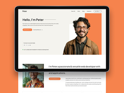 Peter - Portfolio & Agency Website Template agency builtwithtemplate business cv designer developer freelancer madeinwebflow madewithwebflow marketing personal portfolio portfolio landing portfolio landing page portfolio website profile resume startup webflow