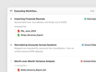AI Workflow Timeline agent ai flow progress timeline ui workflow