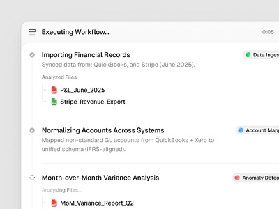 AI Workflow Timeline agent ai flow progress timeline ui workflow