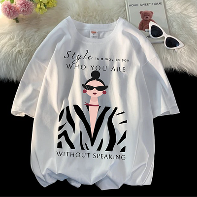 Print on t-shirt fashion girl graphic design illustration print print on t shirt typography vector